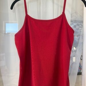 Petite Sophisticate Red Spaghetti Strap Top Size Med